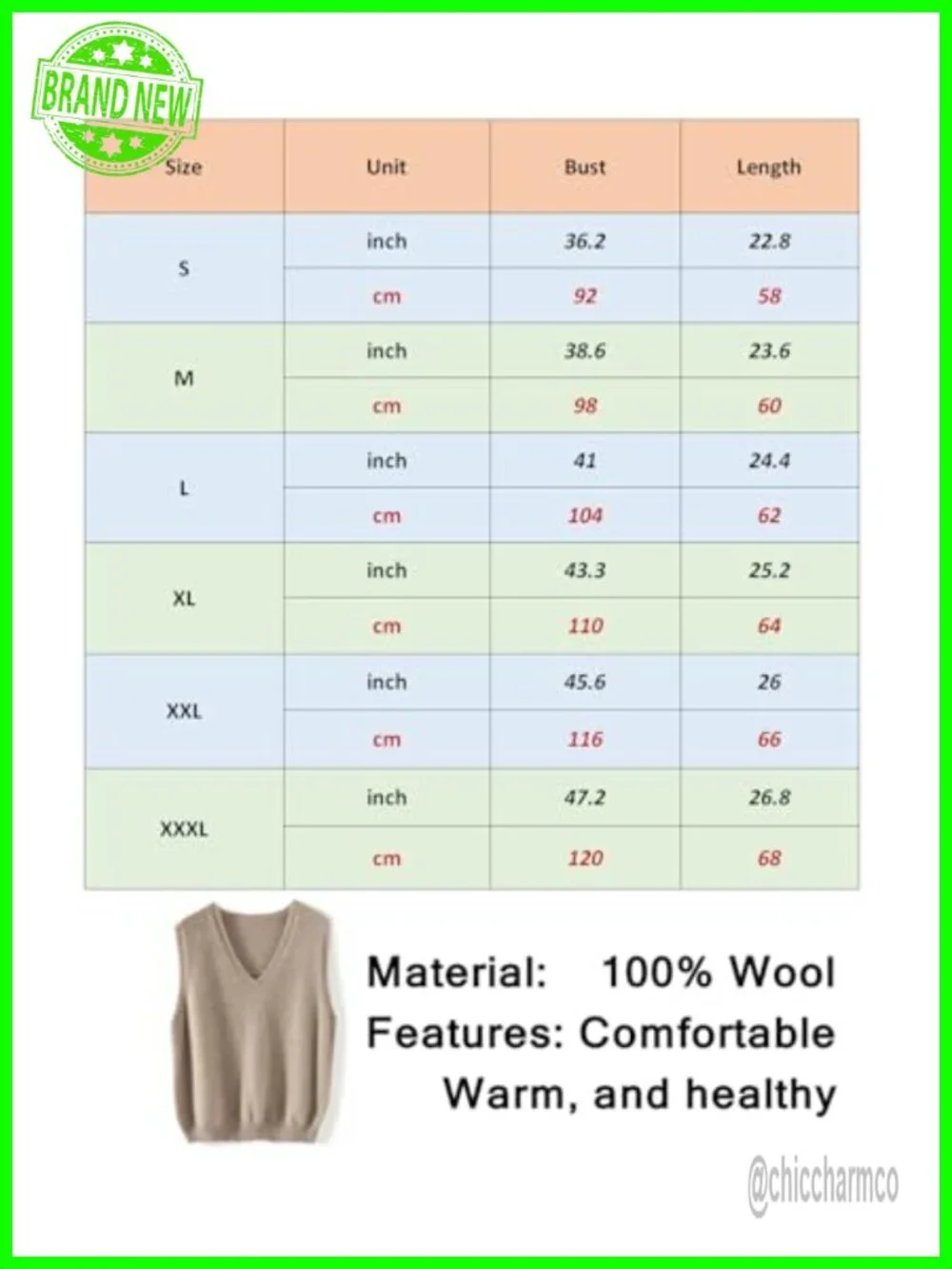 100% Merino Wool V-Neck Knit Sweater Vest Lightweight Sleeveless Pullover